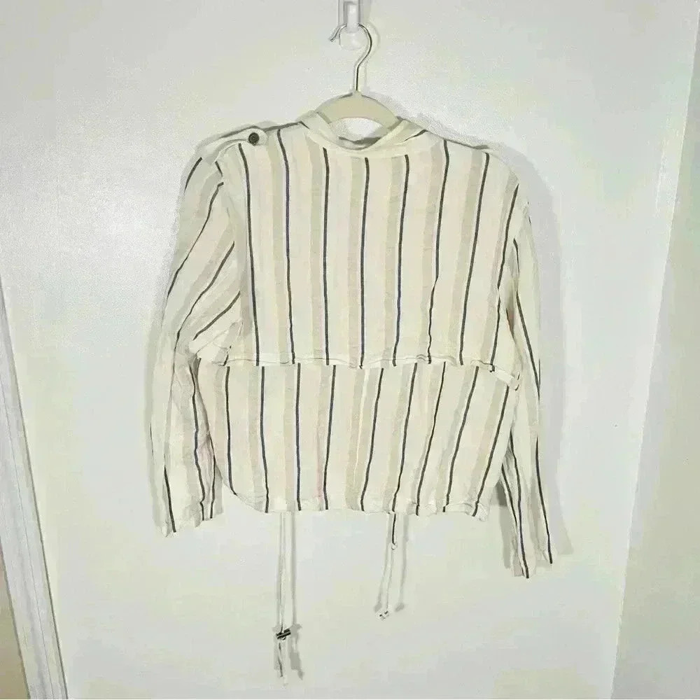 NEW Rails Rowen Linen Jacket Coco Stripe - image 10